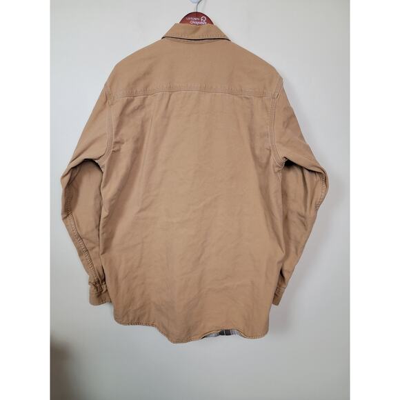 L.L. Bean Snap Up Shirt Shacket Men's Medium Tall Flannel Lined Duck Material - Picture 5 of 5